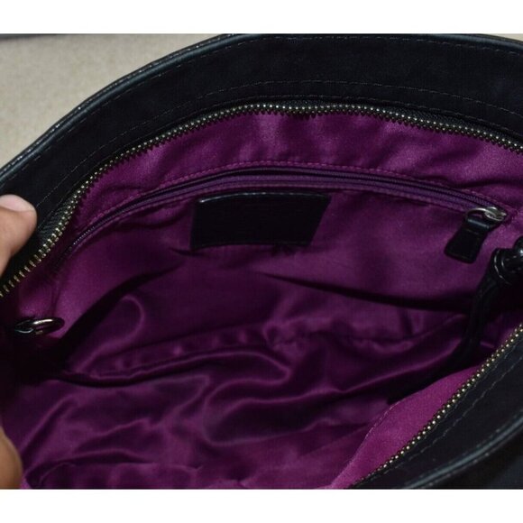 Coach Zoe Womens Black Leather Zipper Closure Hobo Shoulder Bag Purse - Picture 12 of 16